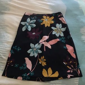 Floral print midi-skirt